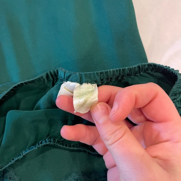 Vintage Victoria’s Secret gold tag emerald green lace sleep set lingerie - Picture 6 of 7